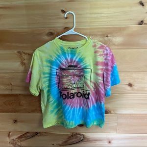 tie-dye polaroid crop top